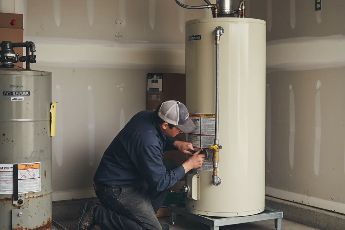 Water heater and shutoff valve replacement in Cobb Island