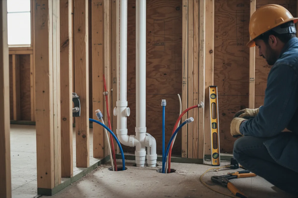 Drain and supply rough-in during Toilet Repair and Installation in Cobb Island