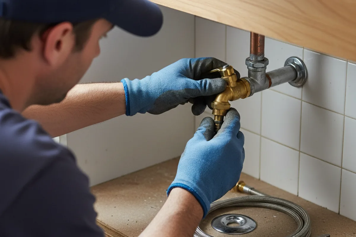 Shutoff valve and fitting work during Emergency Plumbing in Cobb Island